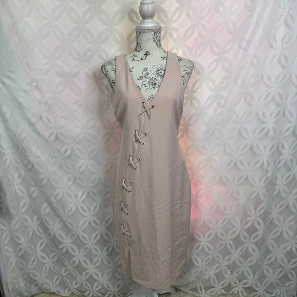 Bold Element Spring Lace Up Pink Sheath Dress Size S NWT - Picture 1 of 6